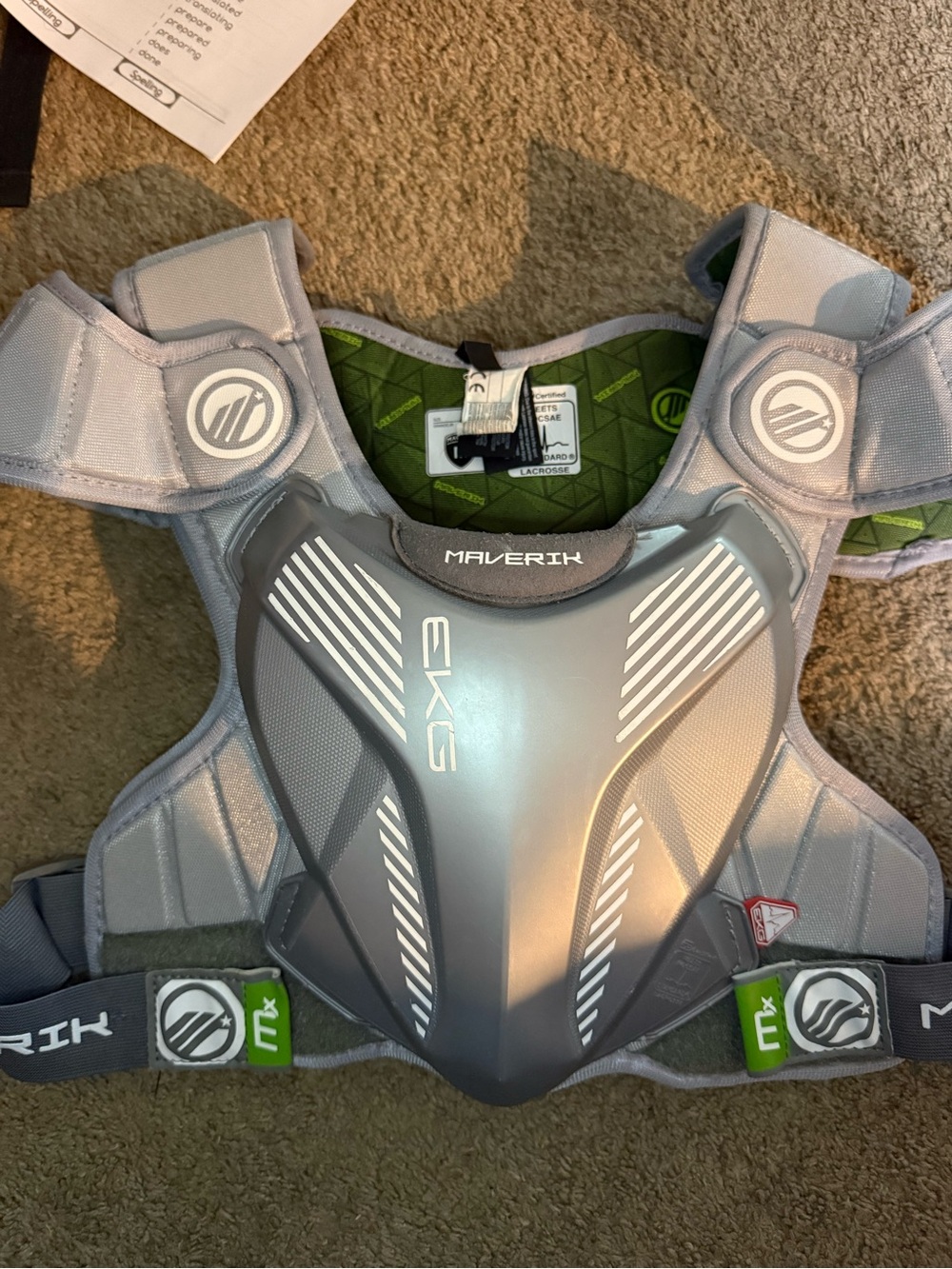 Maverik EKG Chest Protector in Light Gray mens medium